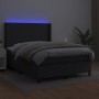 Cama box spring colchón y LED cuero sintético negro 140x200 cm de vidaXL, Camas y somieres - Ref: Foro24-3139265, Precio: 519...