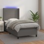 Cama box spring y colchón LED cuero sintético gris 90x190 cm de vidaXL, Camas y somieres - Ref: Foro24-3139239, Precio: 344,6...