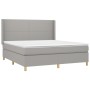 Cama box spring colchón y luces LED tela gris claro 180x200 cm de vidaXL, Camas y somieres - Ref: Foro24-3138733, Precio: 641...