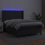 Cama box spring colchón y LED cuero sintético negro 140x200 cm de vidaXL, Camas y somieres - Ref: Foro24-3139325, Precio: 503...