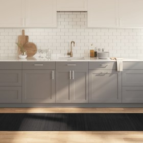 Alfombra rectangular bambú negro 70x500 cm en Alfombras | Comprar online en Foru.es