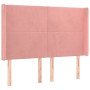 Cama box spring colchón y LED terciopelo rosa 140x200 cm de vidaXL, Camas y somieres - Ref: Foro24-3139450, Precio: 496,98 €,...