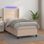 Cama box spring colchón LED cuero sintético capuchino 100x200cm de vidaXL, Camas y somieres - Ref: Foro24-3139312, Precio: 34...