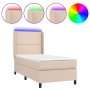 Cama box spring colchón LED cuero sintético capuchino 100x200cm de vidaXL, Camas y somieres - Ref: Foro24-3139312, Precio: 34...