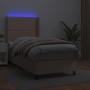 Cama box spring colchón LED cuero sintético capuchino 100x200cm de vidaXL, Camas y somieres - Ref: Foro24-3139312, Precio: 34...