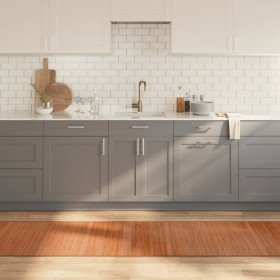 Alfombra rectangular bambú marrón 70x1000 cm en Alfombras | Comprar online en Foru.es