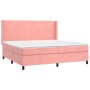 Cama box spring colchón y LED terciopelo rosa 200x200 cm de vidaXL, Camas y somieres - Ref: Foro24-3139468, Precio: 611,75 €,...