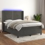Cama box spring colchón y LED terciopelo gris oscuro 140x200 cm de vidaXL, Camas y somieres - Ref: Foro24-3139506, Precio: 47...