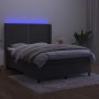 Cama box spring colchón y LED terciopelo gris oscuro 140x200 cm de vidaXL, Camas y somieres - Ref: Foro24-3139506, Precio: 47...