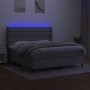 Cama box spring colchón y luces LED tela gris claro 180x200 cm de vidaXL, Camas y somieres - Ref: Foro24-3138573, Precio: 617...