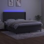 Cama box spring colchón y LED terciopelo gris oscuro 180x200 cm de vidaXL, Camas y somieres - Ref: Foro24-3139458, Precio: 59...