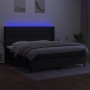 Cama box spring colchón y luces LED tela negro 200x200 cm de vidaXL, Camas y somieres - Ref: Foro24-3138583, Precio: 760,70 €...