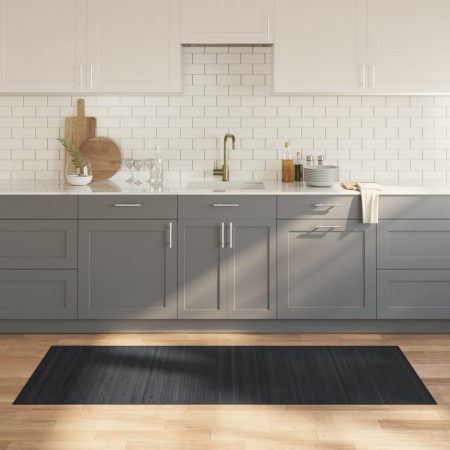 Alfombra rectangular bambú gris 80x200 cm en Alfombras | Comprar online en Foru.es