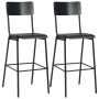Taburetes de cocina 2 uds madera contrachapada y acero negro de vidaXL, Taburetes de cocina - Ref: Foro24-280081, Precio: 215...