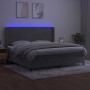 Cama box spring colchón y LED terciopelo gris claro 200x200 cm de vidaXL, Camas y somieres - Ref: Foro24-3139463, Precio: 605...