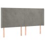 Cama box spring colchón y LED terciopelo gris claro 200x200 cm de vidaXL, Camas y somieres - Ref: Foro24-3139463, Precio: 605...