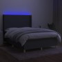 Cama box spring colchón y luces LED tela gris oscuro 140x190 cm de vidaXL, Camas y somieres - Ref: Foro24-3138710, Precio: 53...