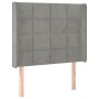Cama box spring colchón y LED terciopelo gris claro 90x190 cm de vidaXL, Camas y somieres - Ref: Foro24-3139535, Precio: 320,...