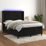 Cama box spring colchón y LED terciopelo negro 140x190 cm de vidaXL, Camas y somieres - Ref: Foro24-3139561, Precio: 472,81 €...