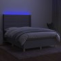 Cama box spring colchón y luces LED tela gris claro 140x200 cm de vidaXL, Camas y somieres - Ref: Foro24-3138957, Precio: 527...