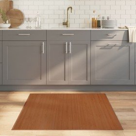 Alfombra cuadrada bambú marrón 100x100 cm en Alfombras | Comprar online en Foru.es