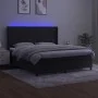 Box spring bed with mattress and LED black velvet 180x200 cm by vidaXL, Beds and slatted bases - Ref: Foro24-3139579, Price: ...