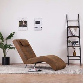 Diván con almohada de piel de ante artificial marrón de vidaXL, Divanes - Ref: Foro24-281282, Precio: 239,17 €, Descuento: %