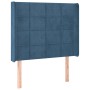 Cama box spring colchón y LED terciopelo azul oscuro 90x190 cm de vidaXL, Camas y somieres - Ref: Foro24-3139539, Precio: 358...