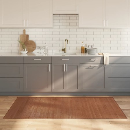 Alfombra rectangular bambú marrón 100x200 cm en Alfombras | Comprar online en Foru.es