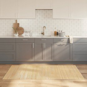 Alfombra rectangular bambú color natural claro 100x200 cm en Alfombras | Comprar online en Foru.es