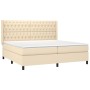 Cama box spring colchón y luces LED tela crema 200x200 cm de vidaXL, Camas y somieres - Ref: Foro24-3138586, Precio: 656,21 €...