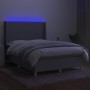 Cama box spring colchón y luces LED tela gris claro 140x190 cm de vidaXL, Camas y somieres - Ref: Foro24-3138709, Precio: 528...