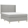 Cama box spring colchón y luces LED tela gris claro 140x190 cm de vidaXL, Camas y somieres - Ref: Foro24-3138709, Precio: 528...