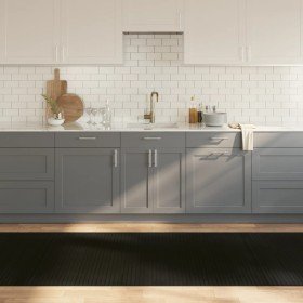 Alfombra rectangular bambú negro 100x500 cm en Alfombras | Comprar online en Foru.es