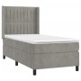 Cama box spring colchón y LED terciopelo gris claro 90x190 cm de vidaXL, Camas y somieres - Ref: Foro24-3139655, Precio: 325,...
