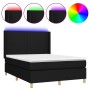 Cama box spring colchón y luces LED tela negro 140x200 cm de vidaXL, Camas y somieres - Ref: Foro24-3138719, Precio: 513,12 €...