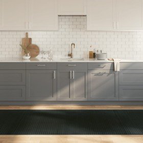 Alfombra rectangular bambú gris 100x1000 cm en Alfombras | Comprar online en Foru.es