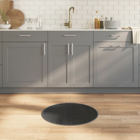 Alfombra redonda bambú gris 60 cm en Alfombras | Comprar online en Foru.es