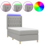 Cama box spring colchón y luces LED tela gris claro 90x200 cm de vidaXL, Camas y somieres - Ref: Foro24-3139085, Precio: 352,...