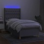 Cama box spring colchón y luces LED tela gris claro 90x200 cm de vidaXL, Camas y somieres - Ref: Foro24-3139085, Precio: 352,...