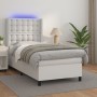 Cama box spring y colchón LED cuero sintético blanco 90x190 cm de vidaXL, Camas y somieres - Ref: Foro24-3139356, Precio: 369...