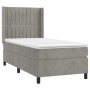 Cama box spring colchón y LED terciopelo gris claro 90x200 cm de vidaXL, Camas y somieres - Ref: Foro24-3139661, Precio: 345,...