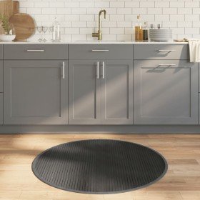 Alfombra redonda bambú gris 100 cm en Alfombras | Comprar online en Foru.es