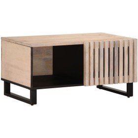 Mesa de centro de madera maciza de mango blanca 80x51x40 cm en Mesas de centro | Comprar online en Foru.es
