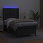 Cama box spring colchón y LED cuero sintético negro 100x200 cm de vidaXL, Camas y somieres - Ref: Foro24-3139367, Precio: 347...