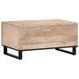 Mesa de centro de madera maciza de mango blanca 80x51x40 cm en Mesas de centro | Comprar online en Foru.es