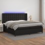 Cama box spring colchón y LED cuero sintético negro 200x200 cm de vidaXL, Camas y somieres - Ref: Foro24-3139403, Precio: 686...