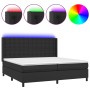 Cama box spring colchón y LED cuero sintético negro 200x200 cm de vidaXL, Camas y somieres - Ref: Foro24-3139403, Precio: 686...