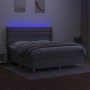 Cama box spring colchón y luces LED tela gris claro 180x200 cm de vidaXL, Camas y somieres - Ref: Foro24-3139133, Precio: 641...