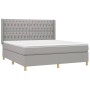 Cama box spring colchón y luces LED tela gris claro 180x200 cm de vidaXL, Camas y somieres - Ref: Foro24-3139133, Precio: 641...